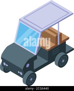 Golf buggy icon, isometric style Stock Vector