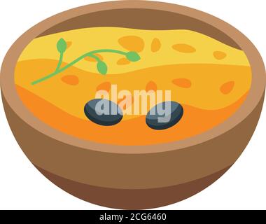 Greek bowl food icon, isometric style Stock Vector