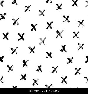 Black crosses vector seamless pattern. Stock Vector