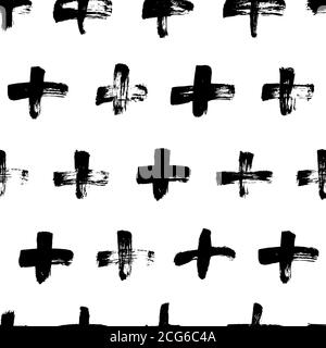 Black crosses vector seamless pattern. Stock Vector