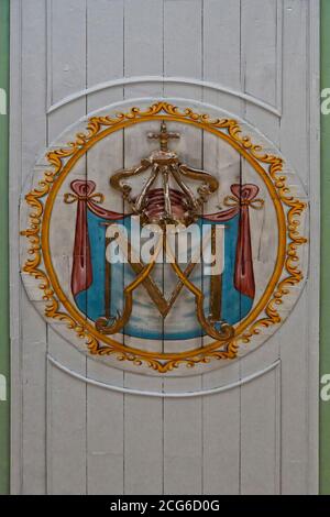 Our Lady of the Assumption Church, Detail of the ceiling, Alte, Loule, Algarve, Portugal Stock Photo