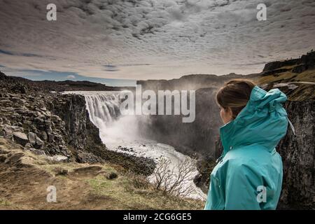 Dettifoss, Europe's most powerful waterfall, Iceland Stock Photo