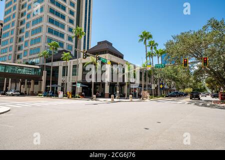 Photo of St Petersburg FL at Central Way and Ave intersection Stock Photo