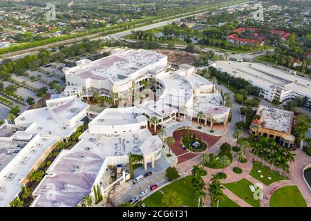 Aerial drone photo of The Gardens Mall Palm Beach FL USA Stock Photo