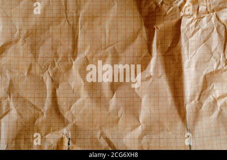 Texture of orange mint graphic paper for drawing. Detailed photo of mint and broken graph paper. Abstract multitask background. Stock Photo