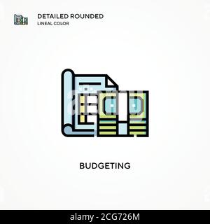 Budgeting vector icon. Modern vector illustration concepts. Easy to edit and customize. Stock Vector