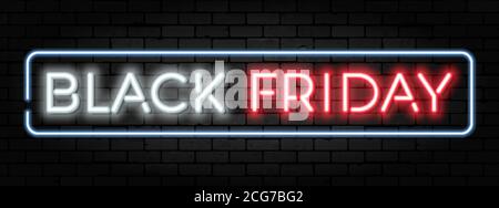 Black Friday Sale Neon Frame Stock Vector