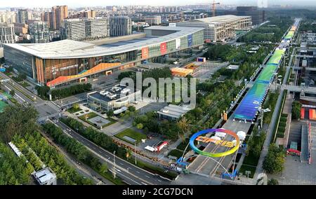 Beijing, China. 4th Sep, 2020. Photo taken on Sept. 4, 2020 shows a view of the main venue and exhibition areas of the 2020 China International Fair for Trade in Services (CIFTIS) in Beijing, capital of China. The six-day CIFTIS concluded here on Wednesday. Credit: Han Pengjian/Xinhua/Alamy Live News