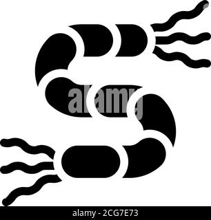 spirilla bacteria glyph icon vector isolated illustration Stock Vector