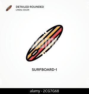 Surfboard-1 vector icon. Modern vector illustration concepts. Easy to edit and customize. Stock Vector