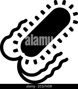 salmonella bacteria glyph icon vector isolated illustration Stock Vector