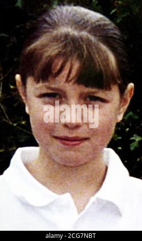 Collect school picture of missing 10-year-old Jessica Chapman, taken in May 2002 . Police are continuing their search of Soham, Cambs where Jessica and 10-year-old  Holly Wells vanished from their homes on Sunday 4 August 2002.   *Two newspapers have put up rewards, one for  150,000 and another for  1 million. PA Photo. Stock Photo