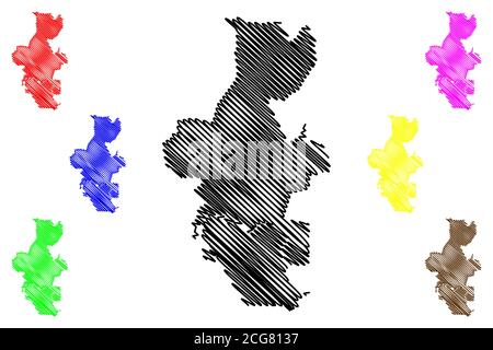 Shah Alam City (Malaysia, Selangor State) map vector illustration ...