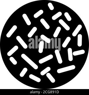 unhealthy bacteria glyph icon vector isolated illustration Stock Vector