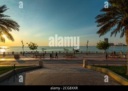 Wonderful Morning view in Al khobar Corniche - Al- Khobar, Saudi Arabia. Stock Photo