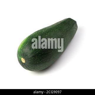 Green zucchini on a white background with space to copy. Stock Photo