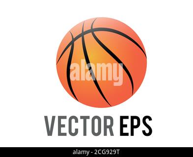 The isolated vector classic orange basketball game ball icon Stock Vector