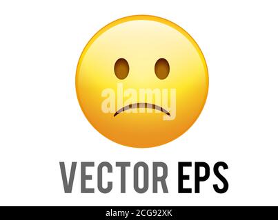 The vector isolated yellow sad and unhappy face icon Stock Vector