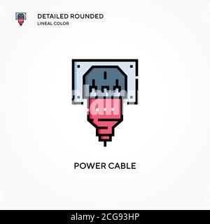 Power cable vector icon. Modern vector illustration concepts. Easy to edit and customize. Stock Vector