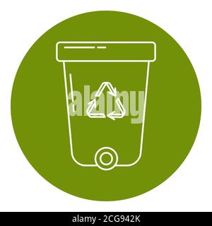 Recycle bin icon in thin line style. Stock Vector