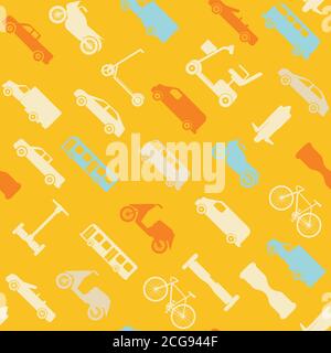 Seamless pattern with transport icons Stock Vector