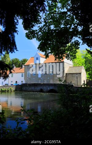 Summer view of Thetford Watermill, river Thet, Thetford Town, Norfolk, England, UK Stock Photo