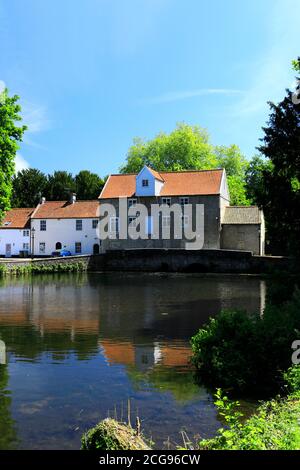 Summer view of Thetford Watermill, river Thet, Thetford Town, Norfolk, England, UK Stock Photo