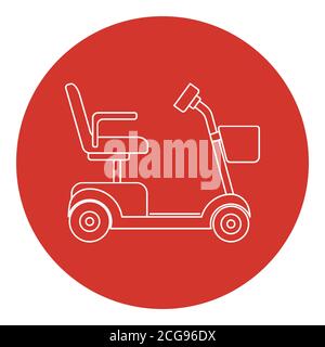 Line art style mobility scooter icon Stock Vector