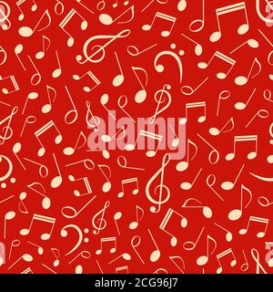 Musical seamless pattern with notes Stock Vector