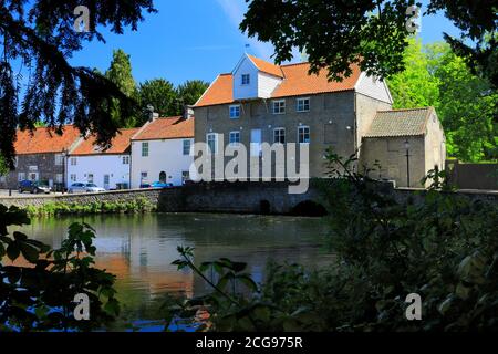 Summer view of Thetford Watermill, river Thet, Thetford Town, Norfolk, England, UK Stock Photo