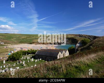 St Winwaloe, Church Cove, Gunwalloe, Cornwall. Stock Photo