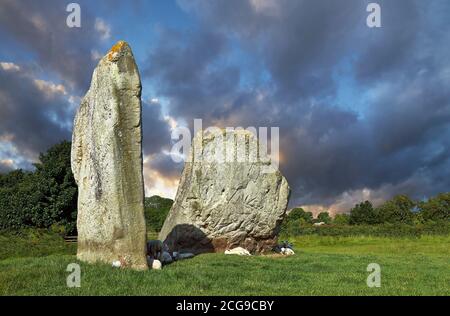 Avebury Neolithic standing stone Circle the largest in England, Wiltshire, England, Europe Stock Photo