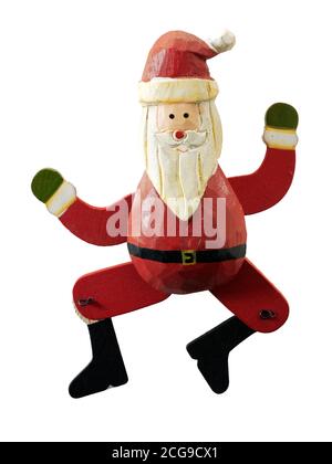 Wooden Christmas decoration of Father Christmas (Santa Claus), cut out Stock Photo