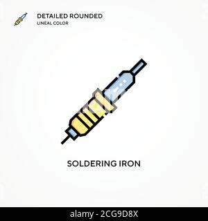 Soldering iron vector icon. Modern vector illustration concepts. Easy to edit and customize. Stock Vector
