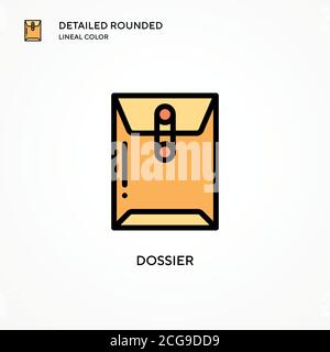 Dossier vector icon. Modern vector illustration concepts. Easy to edit and customize. Stock Vector