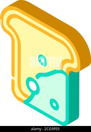 mold on bread isometric icon vector illustration Stock Vector