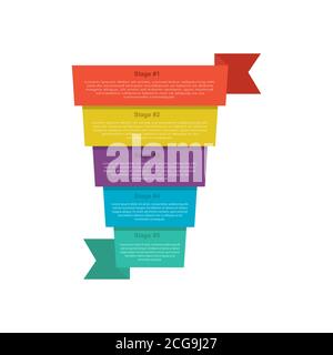 Navigation banner. Infographics and five processes of development, perfection, and progress. Vector illustration for business, Finance and development Stock Vector