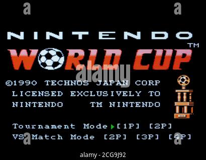 World Cup - Nintendo Entertainment System - NES Videogame - Editorial use only Stock Photo