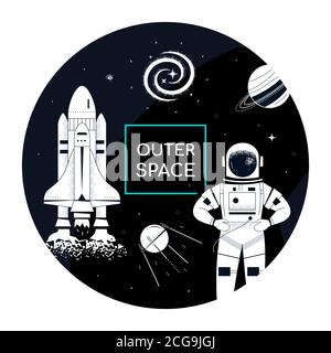 Outer space - modern flat design style illustration Stock Vector