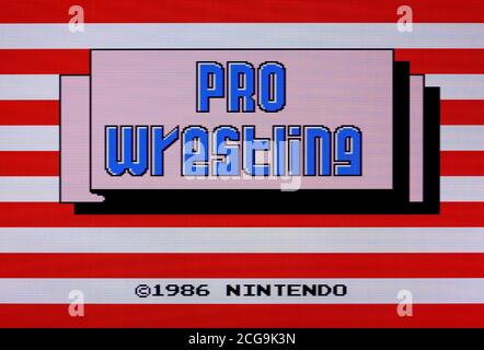 Pro Wrestling - Nintendo Entertainment System - NES Videogame - Editorial use only Stock Photo