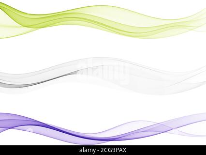 Set of abstract color wave Wave flow Stock Vector