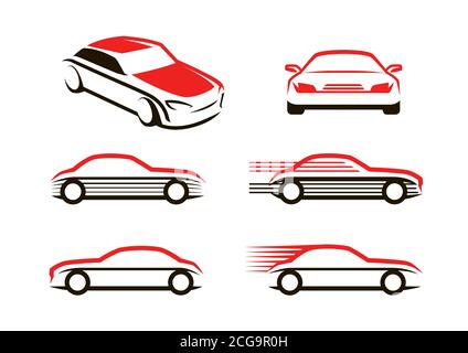 Car icons set. Transport, automobile symbol or logo Stock Vector