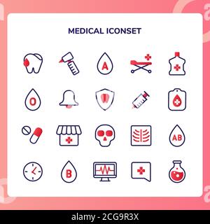 medical icon set collection with modern outline line style theme color Stock Vector