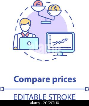 Compare prices concept icon Stock Vector