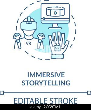 Immersive storytelling concept icon Stock Vector