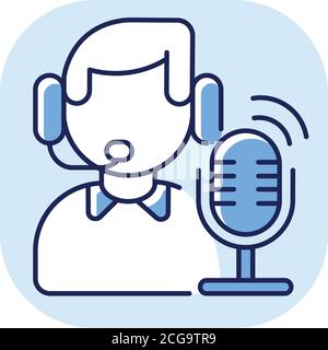 Broadcast blue RGB color icon Stock Vector