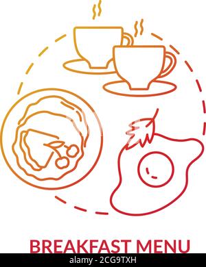 Breakfast menu concept icon Stock Vector