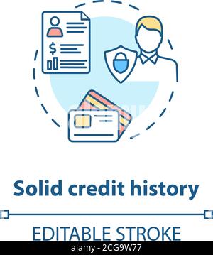 Solid credit history concept icon Stock Vector
