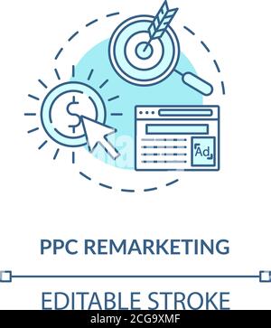 PPC Remarketing concept icon Stock Vector