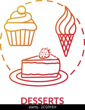 Desserts concept icon Stock Vector
